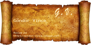 Göndör Vince névjegykártya