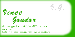 vince gondor business card